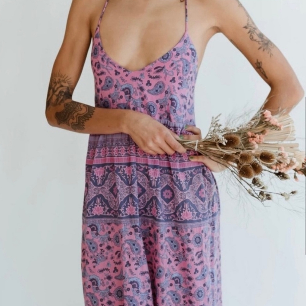 Spell and the Gyspy Collective Pailsey Floral Boho Maxi Dress (Mulberry) - Picture 7 of 16